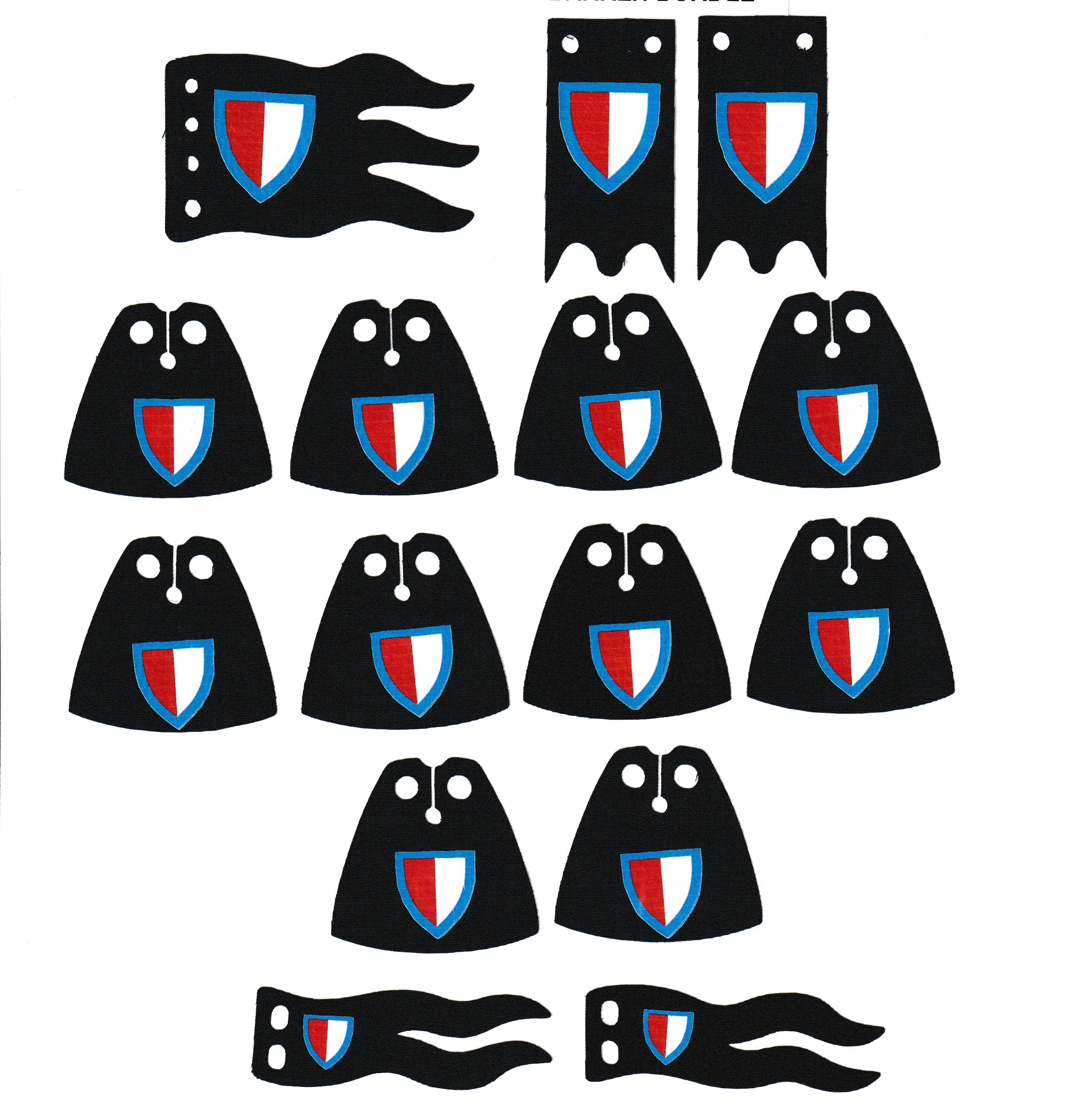 Red-White Shield Knights Cape/Flag/Banner Bundle
