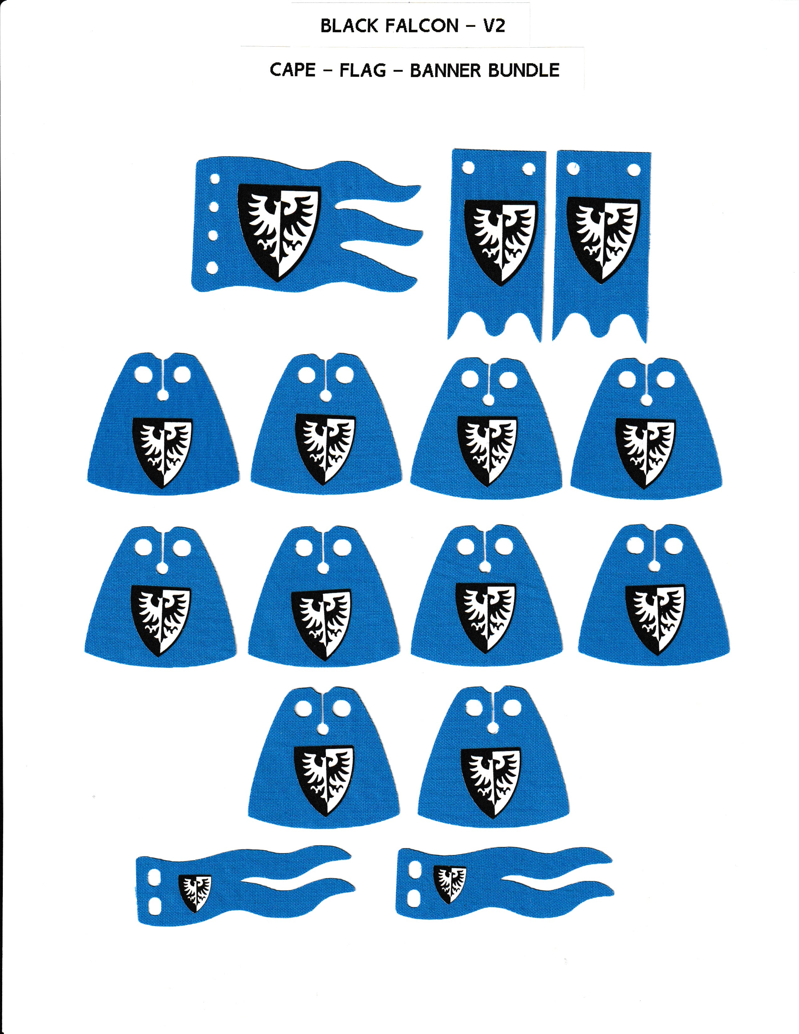 Black Falcon Cape/Flag/Banner Bundle