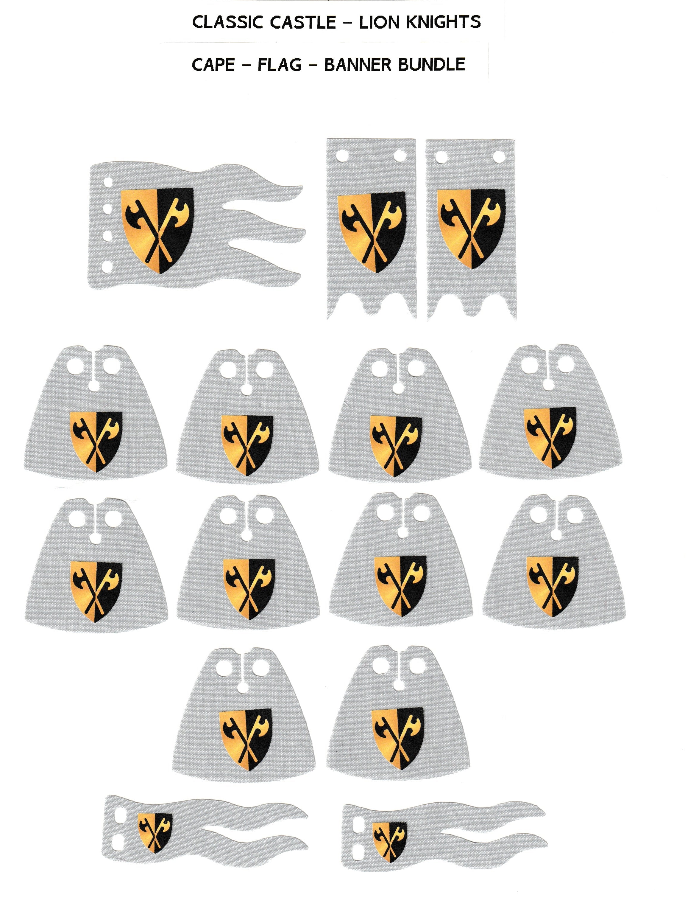 Classic Lion Knights Cape/Flag/Banner Bundle