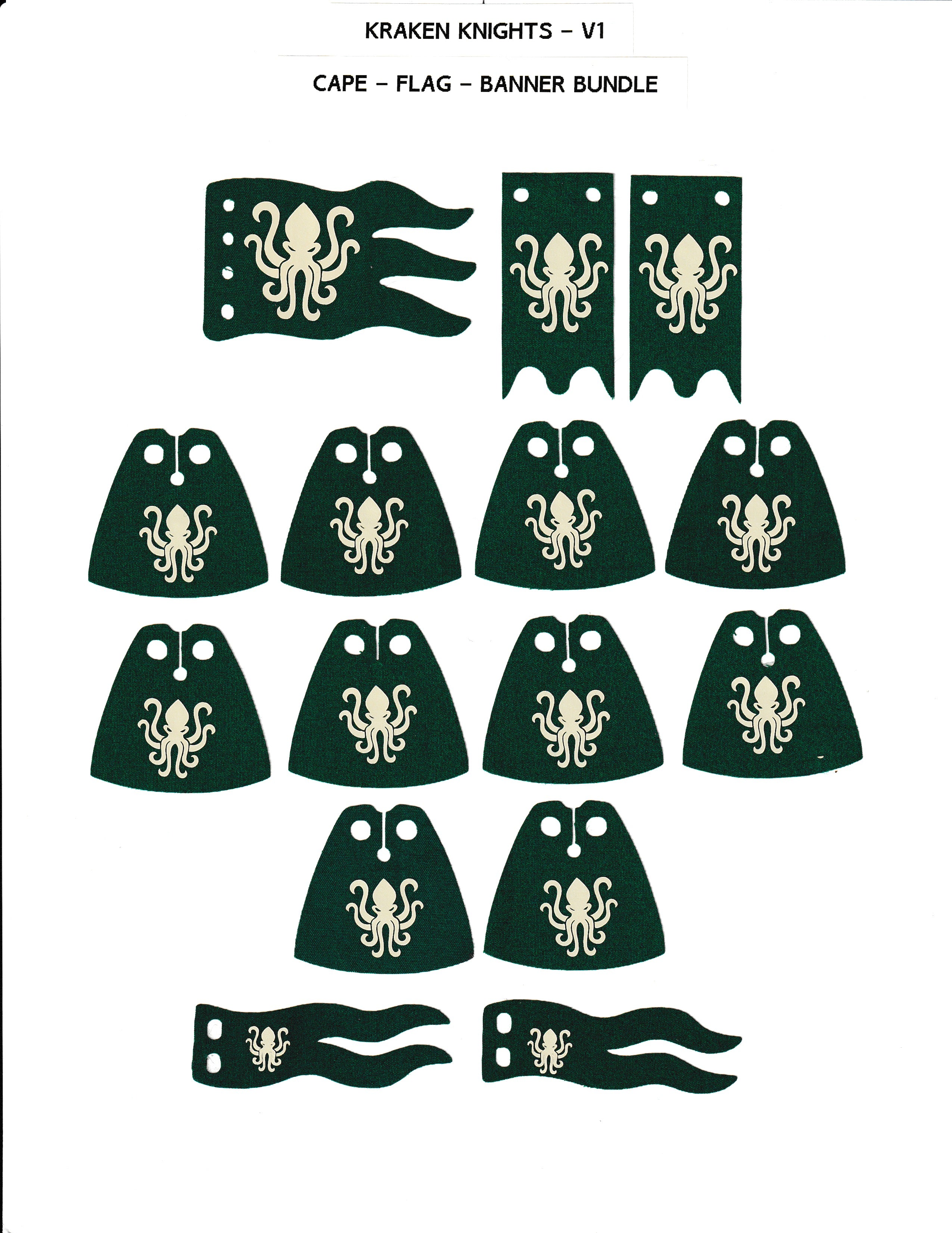 Kraken Capes/Flags/Banners Bundlel