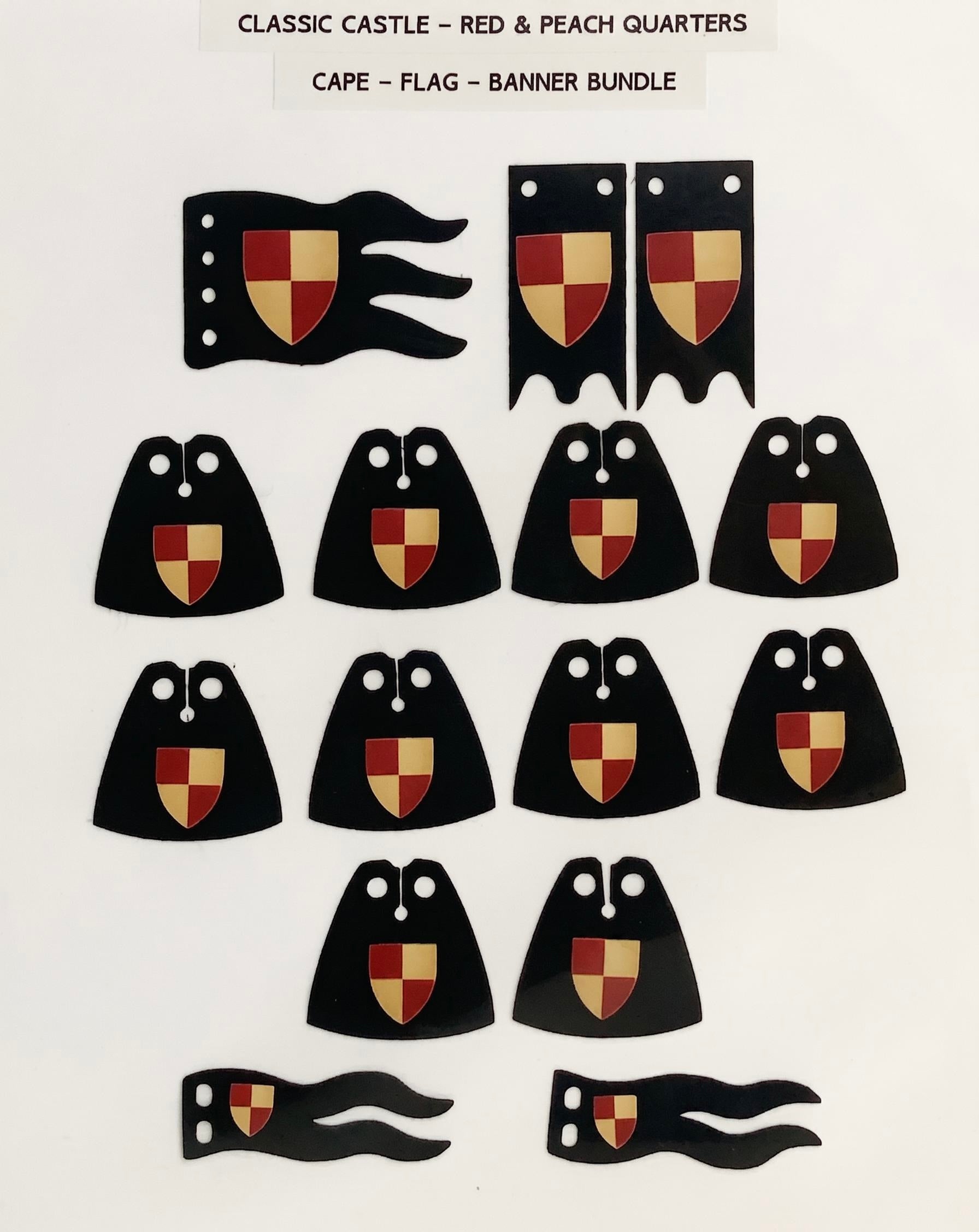Red & Peach Quarters Cape/Flag/Banner Bundle