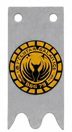 Battlestar Galactica Gold Patch Light Gray Banner